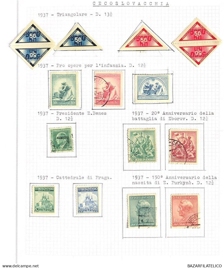 COLLEZIONE DELLA CECOSLOVACCHIA DAL 1918 AL 1985 SU 5 ALBUM USATI / G.I MNH**