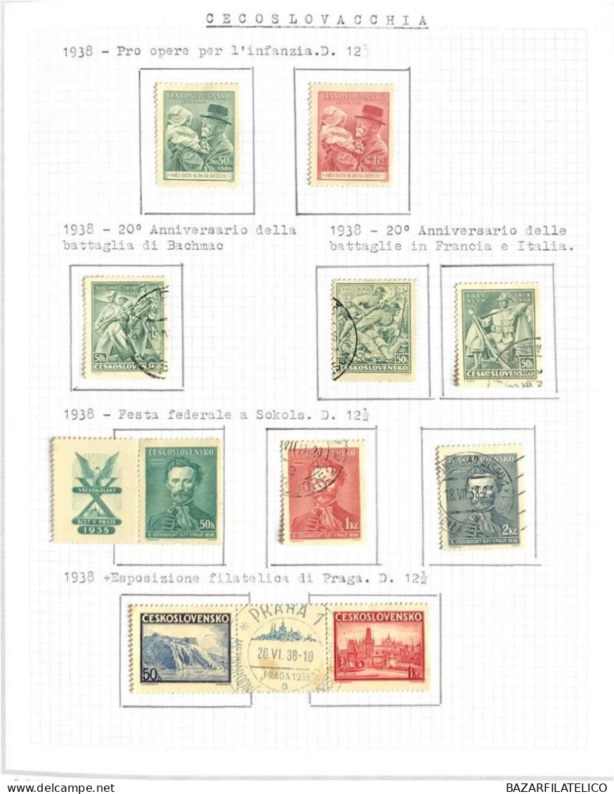 COLLEZIONE DELLA CECOSLOVACCHIA DAL 1918 AL 1985 SU 5 ALBUM USATI / G.I MNH**