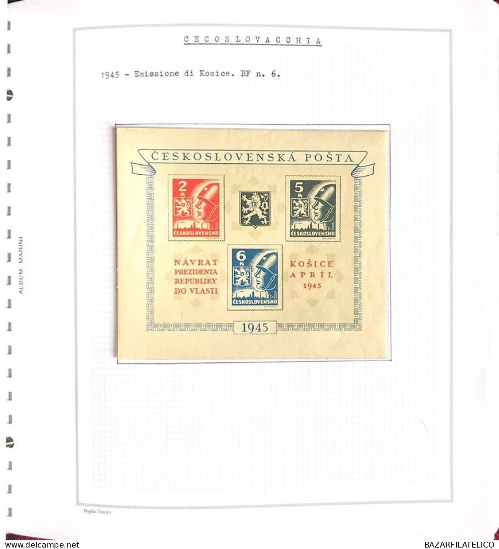 COLLEZIONE DELLA CECOSLOVACCHIA DAL 1918 AL 1985 SU 5 ALBUM USATI / G.I MNH**