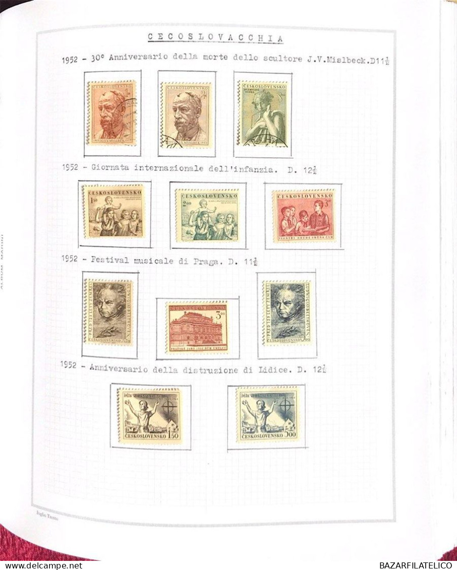 COLLEZIONE DELLA CECOSLOVACCHIA DAL 1918 AL 1985 SU 5 ALBUM USATI / G.I MNH**