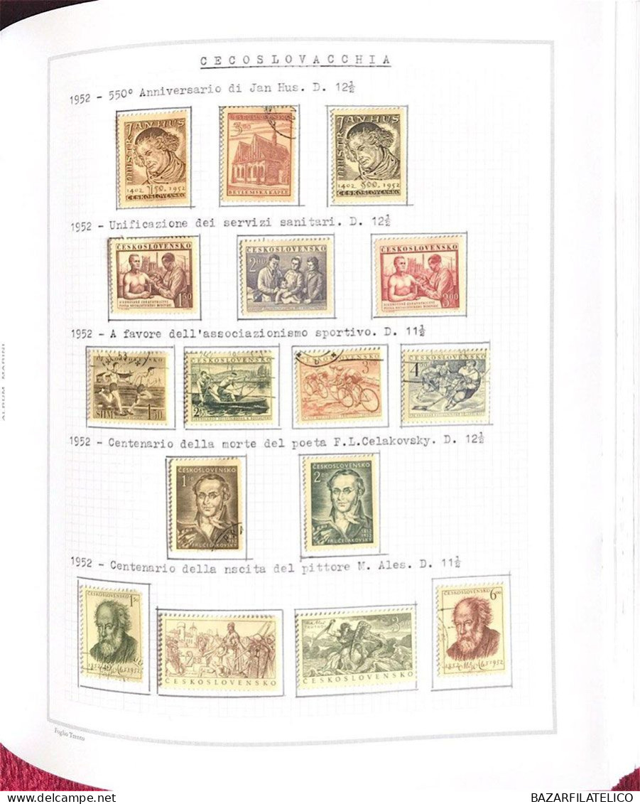 COLLEZIONE DELLA CECOSLOVACCHIA DAL 1918 AL 1985 SU 5 ALBUM USATI / G.I MNH**