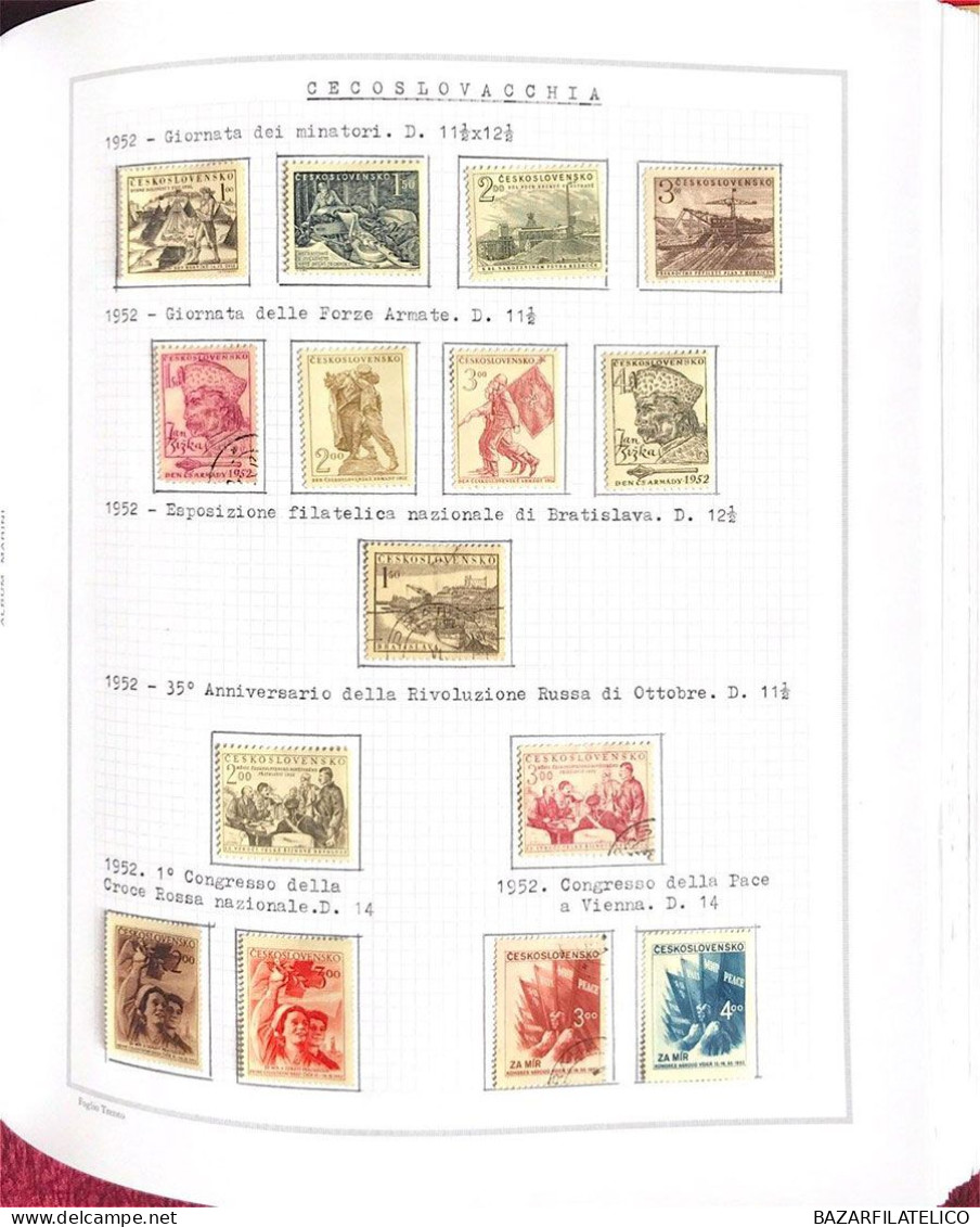 COLLEZIONE DELLA CECOSLOVACCHIA DAL 1918 AL 1985 SU 5 ALBUM USATI / G.I MNH**