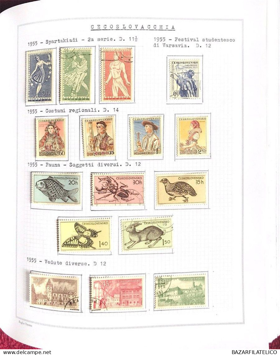 COLLEZIONE DELLA CECOSLOVACCHIA DAL 1918 AL 1985 SU 5 ALBUM USATI / G.I MNH**