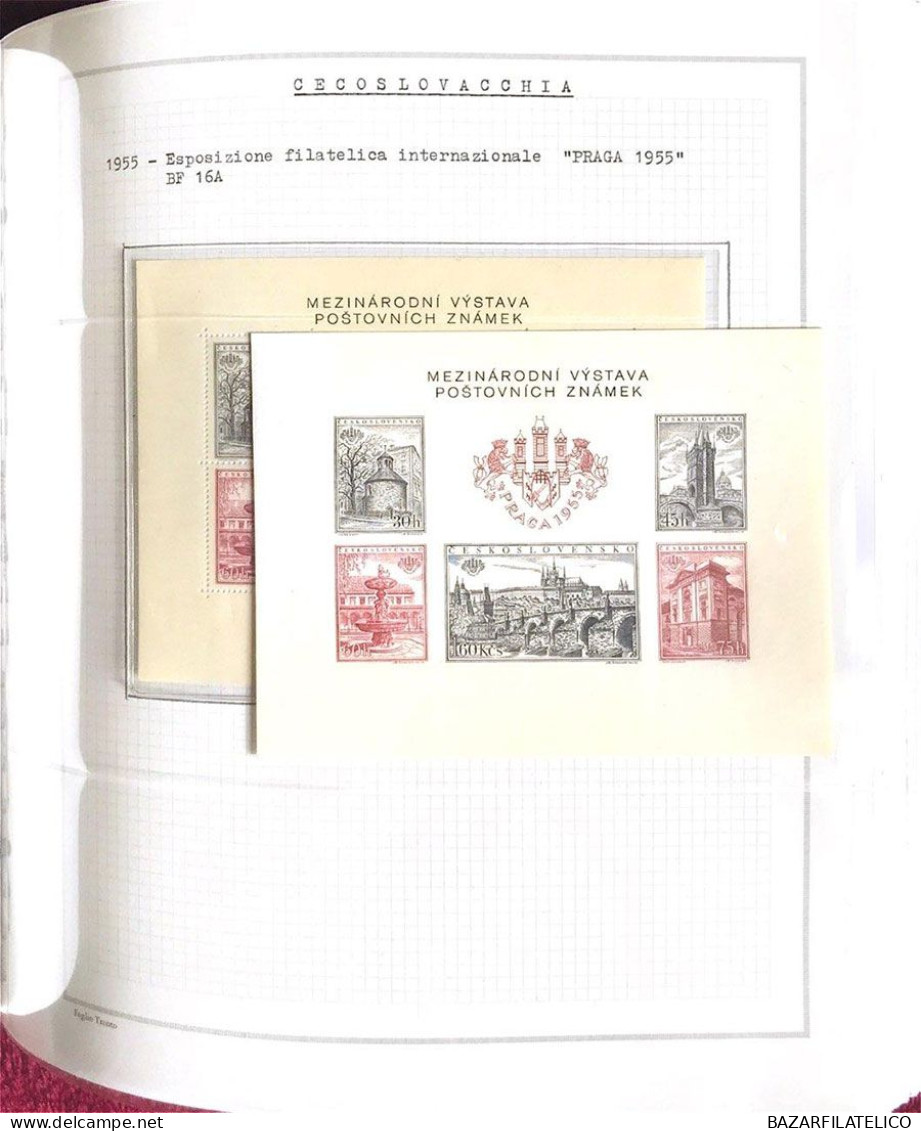 COLLEZIONE DELLA CECOSLOVACCHIA DAL 1918 AL 1985 SU 5 ALBUM USATI / G.I MNH**