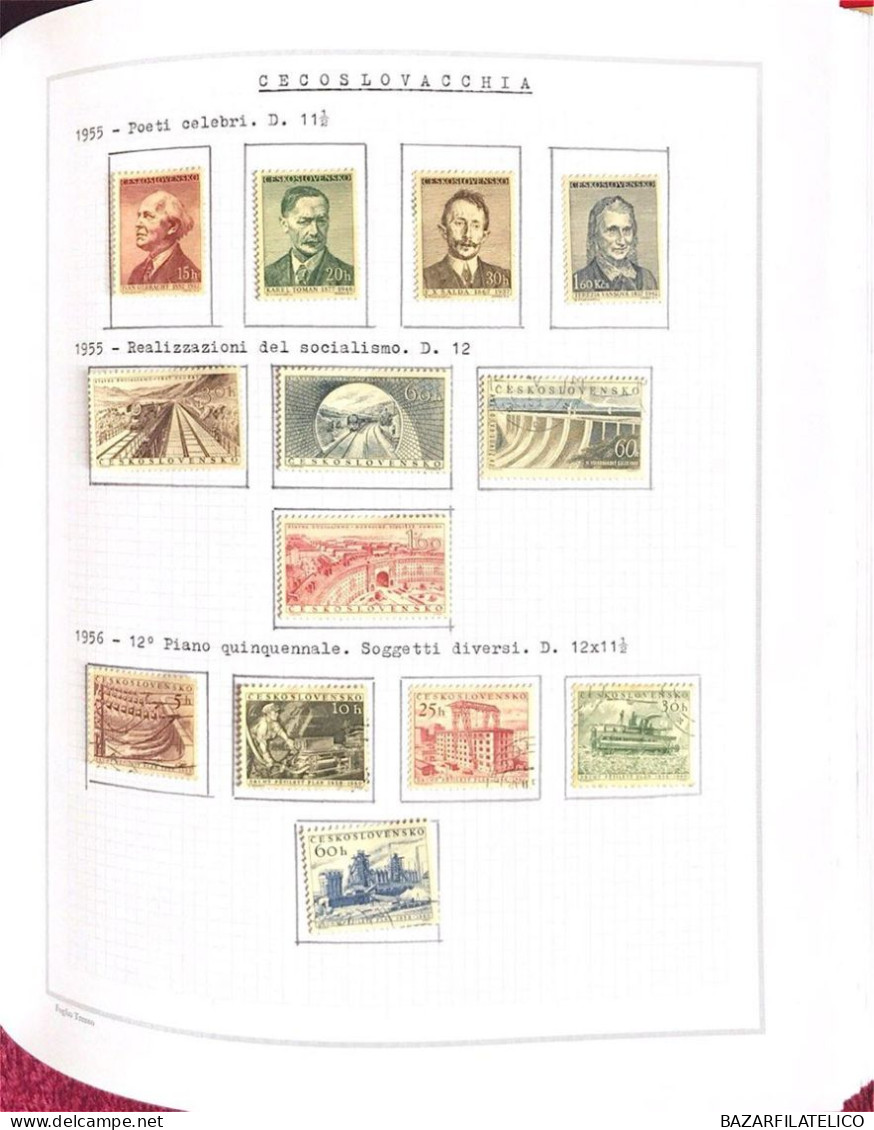 COLLEZIONE DELLA CECOSLOVACCHIA DAL 1918 AL 1985 SU 5 ALBUM USATI / G.I MNH**