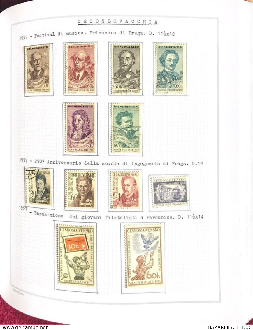 COLLEZIONE DELLA CECOSLOVACCHIA DAL 1918 AL 1985 SU 5 ALBUM USATI / G.I MNH**