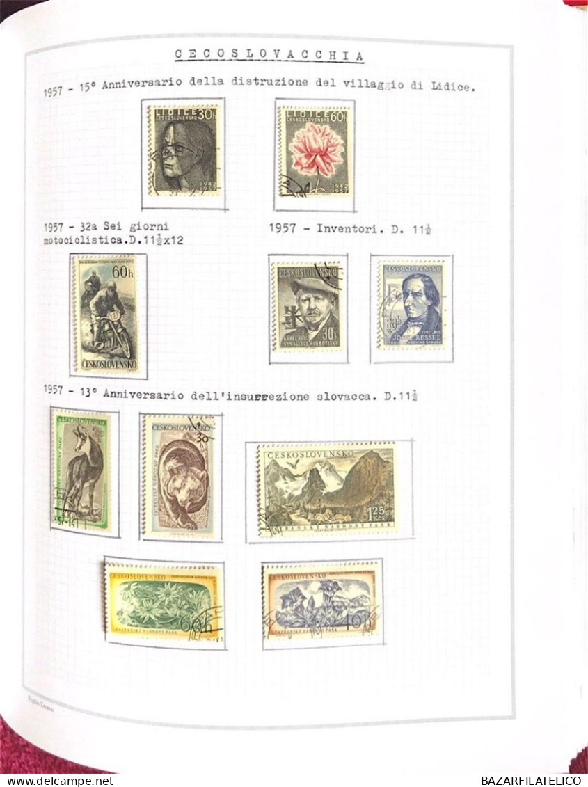 COLLEZIONE DELLA CECOSLOVACCHIA DAL 1918 AL 1985 SU 5 ALBUM USATI / G.I MNH**