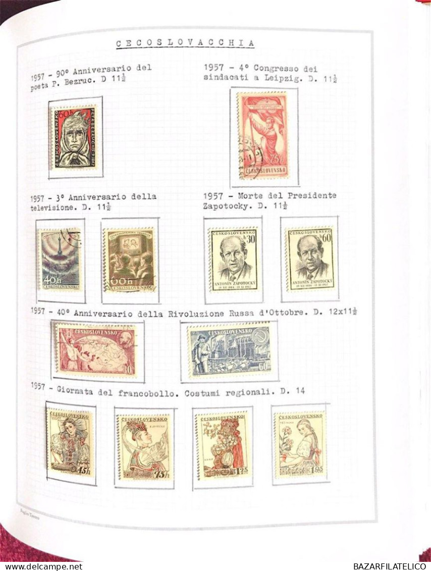 COLLEZIONE DELLA CECOSLOVACCHIA DAL 1918 AL 1985 SU 5 ALBUM USATI / G.I MNH**