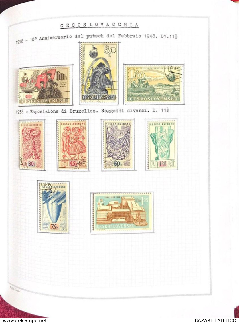 COLLEZIONE DELLA CECOSLOVACCHIA DAL 1918 AL 1985 SU 5 ALBUM USATI / G.I MNH**