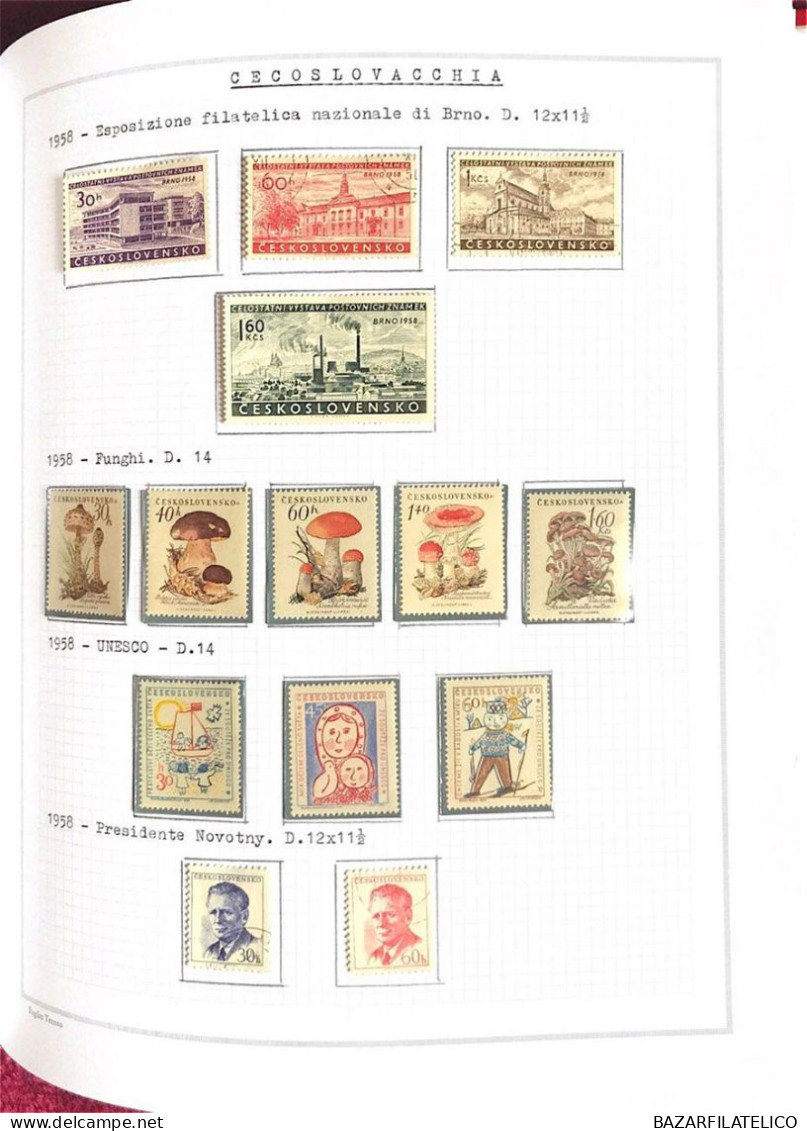 COLLEZIONE DELLA CECOSLOVACCHIA DAL 1918 AL 1985 SU 5 ALBUM USATI / G.I MNH**