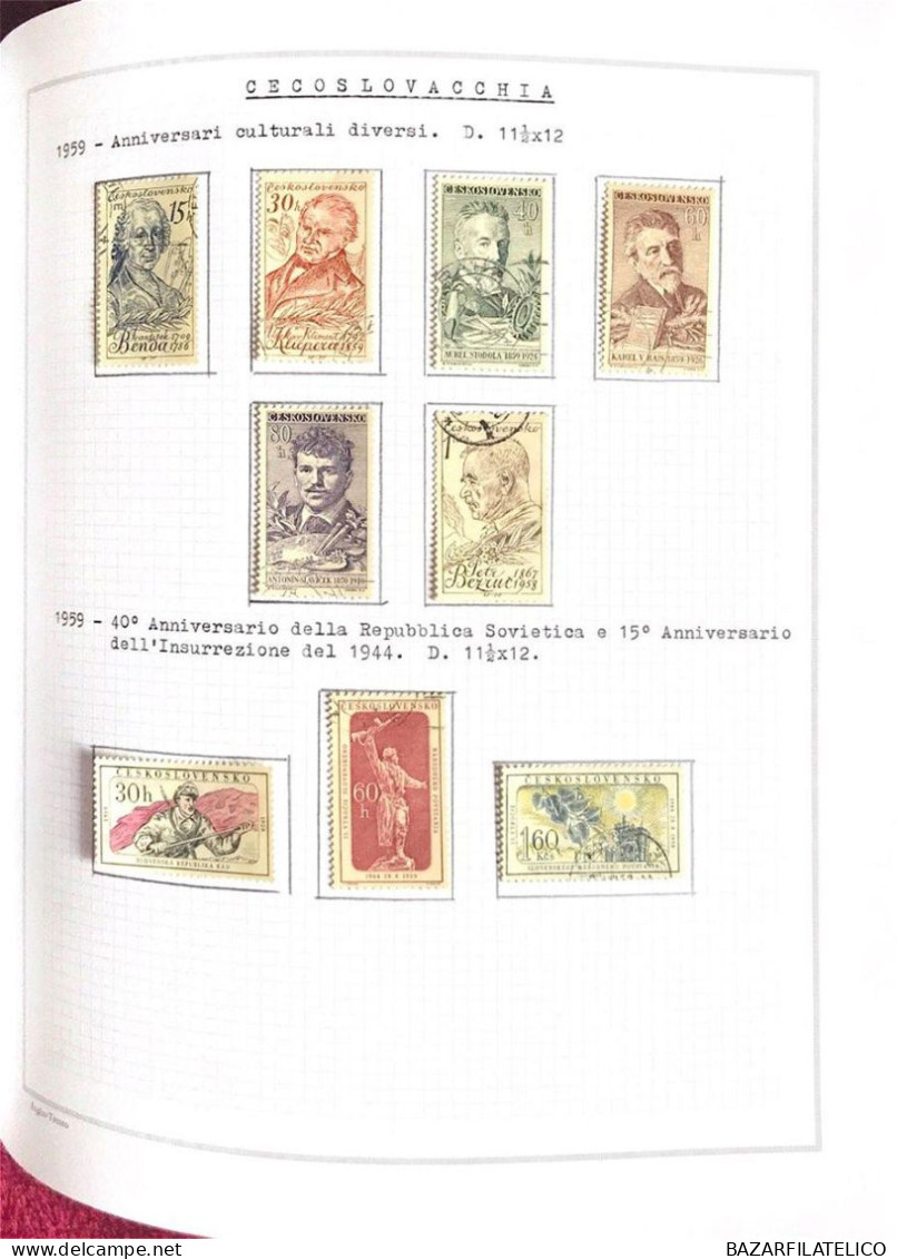 COLLEZIONE DELLA CECOSLOVACCHIA DAL 1918 AL 1985 SU 5 ALBUM USATI / G.I MNH**