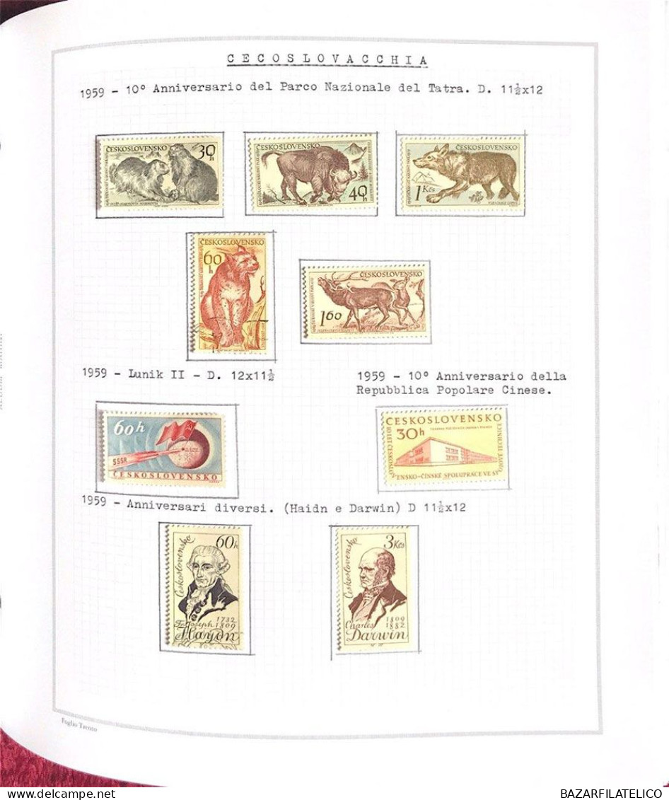 COLLEZIONE DELLA CECOSLOVACCHIA DAL 1918 AL 1985 SU 5 ALBUM USATI / G.I MNH**