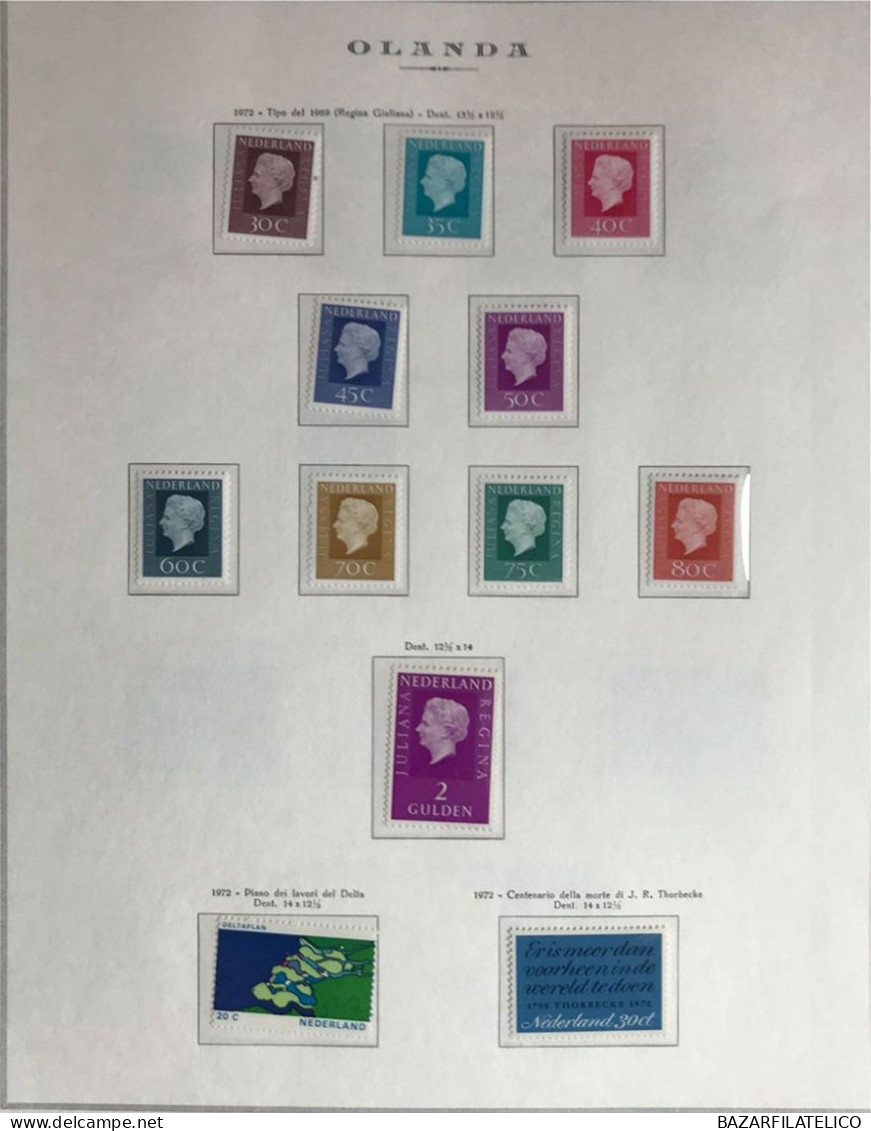 COLLEZIONE DELL'OLANDA DAL 1966 AL 1977 G.I MNH** + SERVIZI