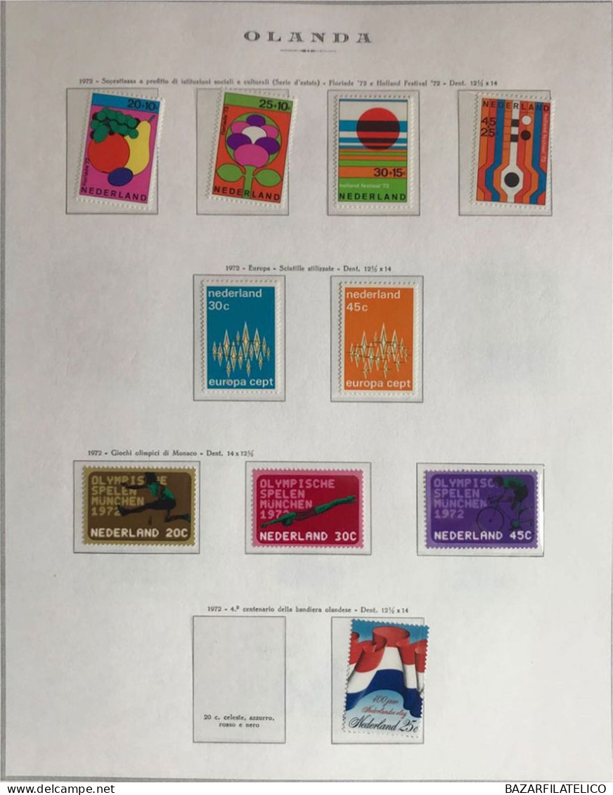 COLLEZIONE DELL'OLANDA DAL 1966 AL 1977 G.I MNH** + SERVIZI