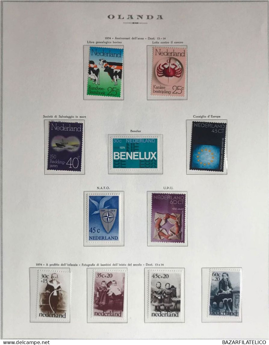 COLLEZIONE DELL'OLANDA DAL 1966 AL 1977 G.I MNH** + SERVIZI