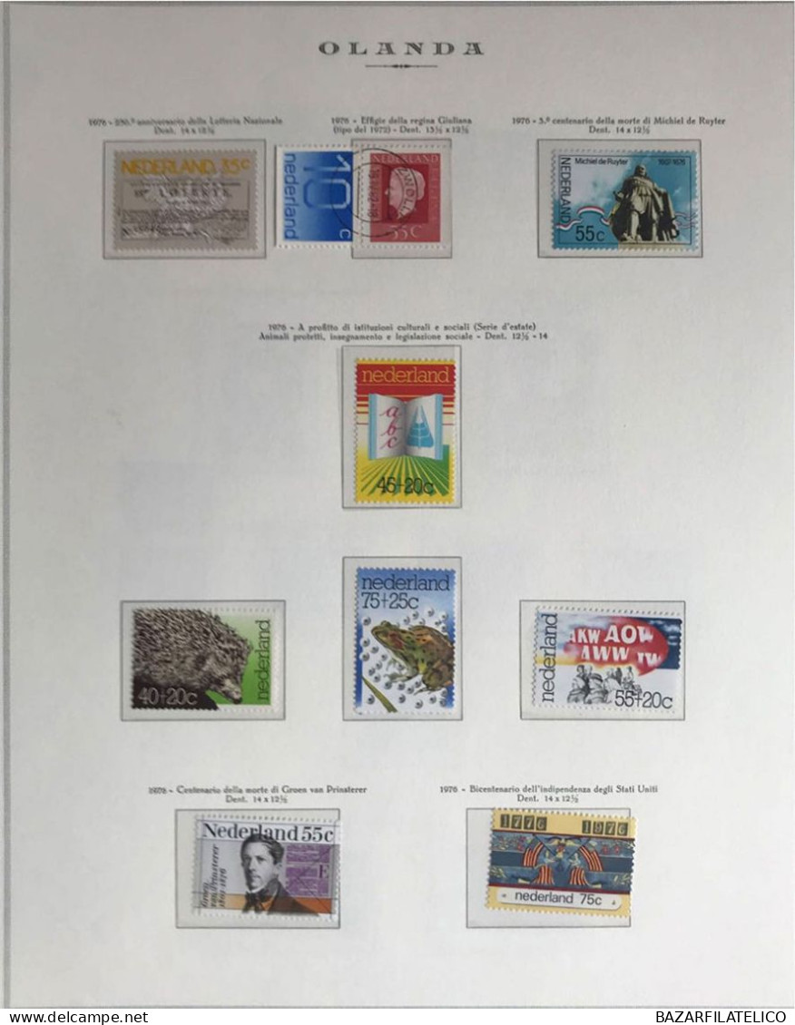 COLLEZIONE DELL'OLANDA DAL 1966 AL 1977 G.I MNH** + SERVIZI