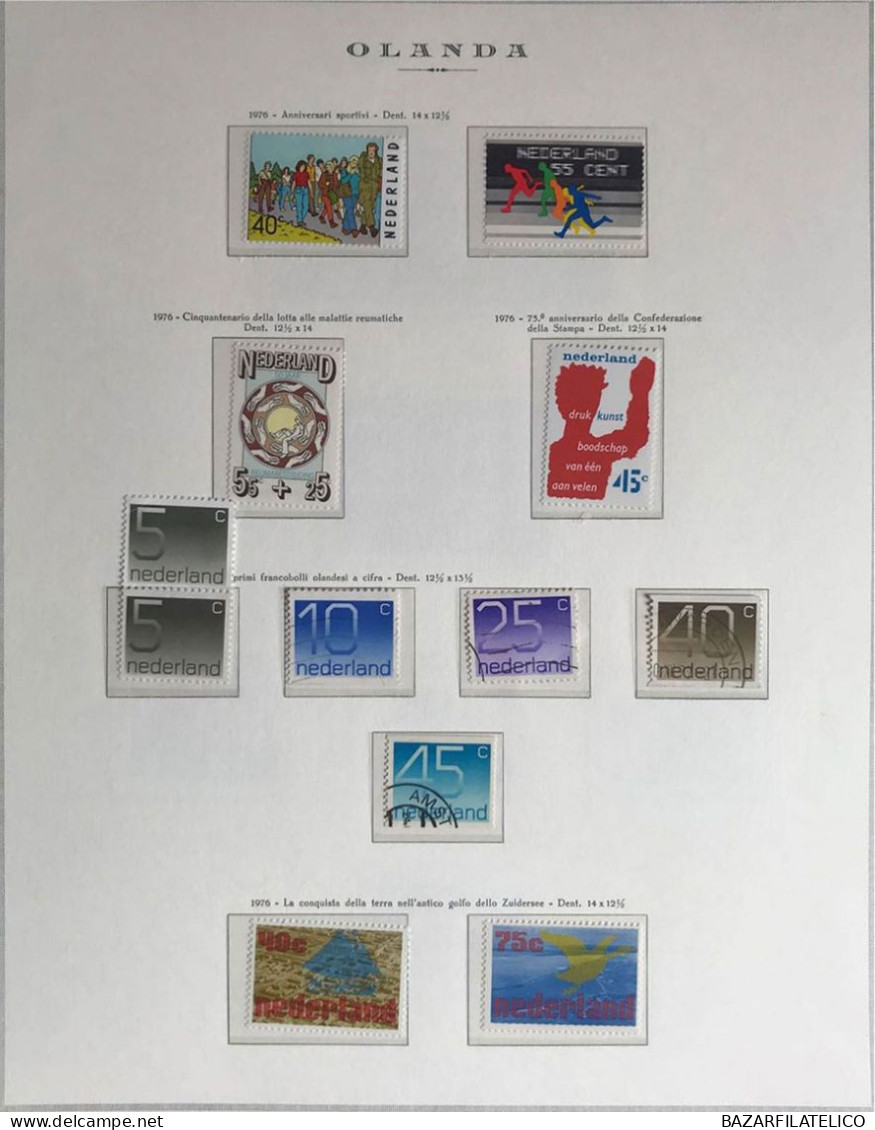 COLLEZIONE DELL'OLANDA DAL 1966 AL 1977 G.I MNH** + SERVIZI