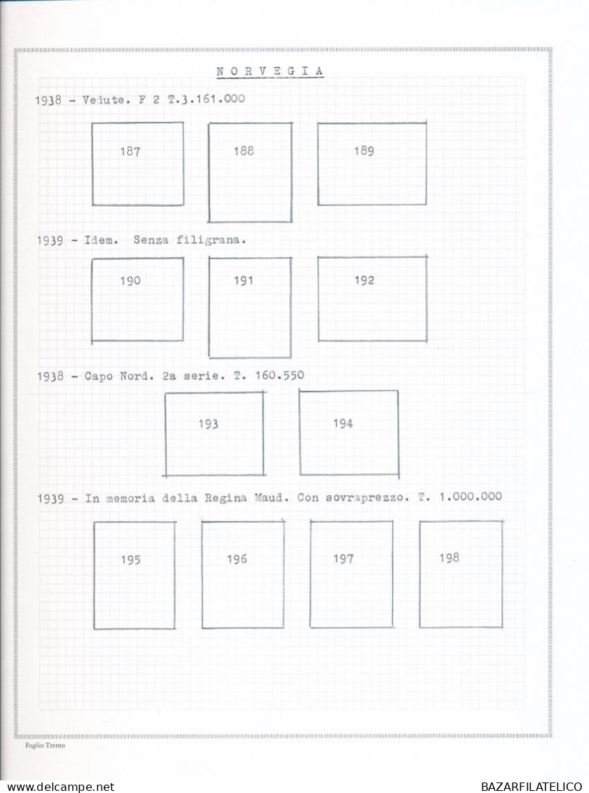 COLLEZIONE NORVEGIA SU ALBUM CON FOGLI AUTOCOSTRUITI G.I / G.O / USATA