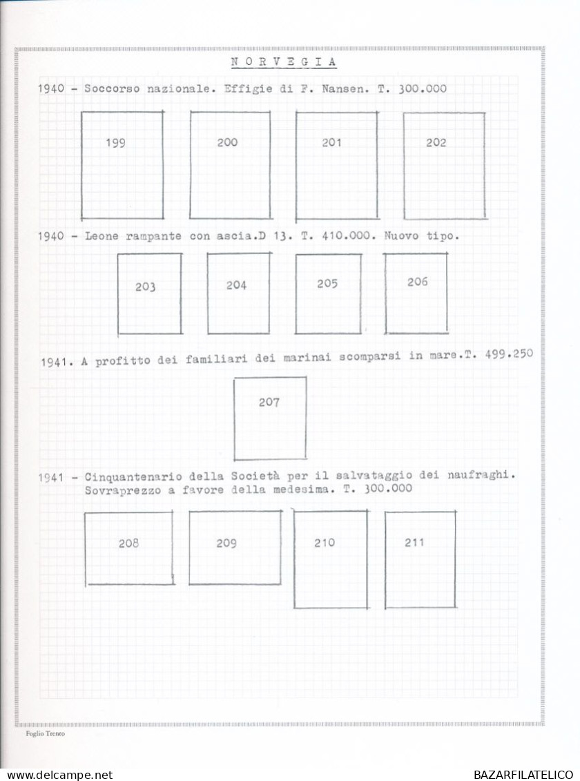 COLLEZIONE NORVEGIA SU ALBUM CON FOGLI AUTOCOSTRUITI G.I / G.O / USATA