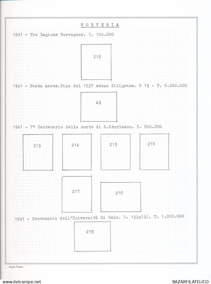 COLLEZIONE NORVEGIA SU ALBUM CON FOGLI AUTOCOSTRUITI G.I / G.O / USATA