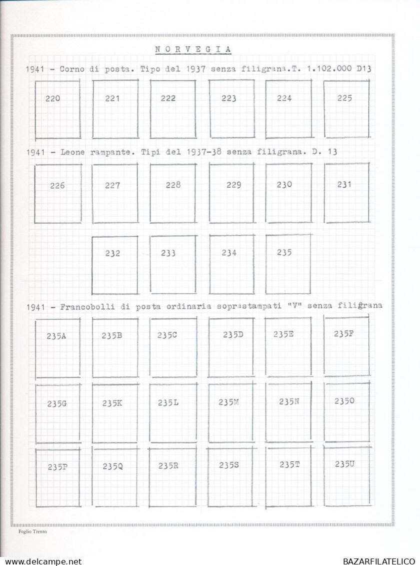 COLLEZIONE NORVEGIA SU ALBUM CON FOGLI AUTOCOSTRUITI G.I / G.O / USATA