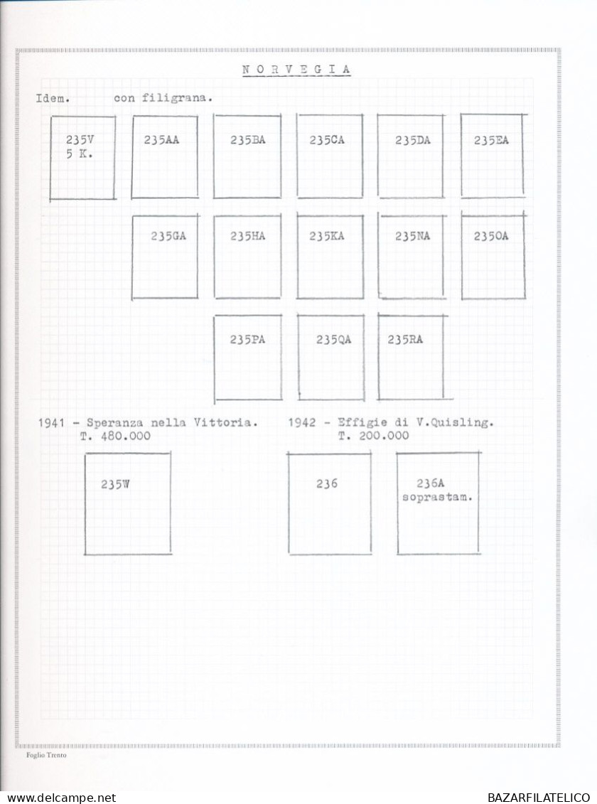 COLLEZIONE NORVEGIA SU ALBUM CON FOGLI AUTOCOSTRUITI G.I / G.O / USATA