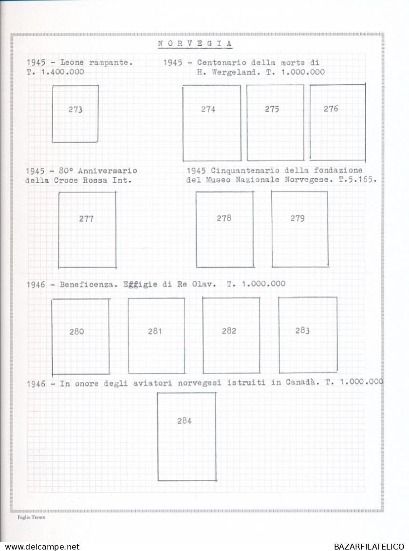 COLLEZIONE NORVEGIA SU ALBUM CON FOGLI AUTOCOSTRUITI G.I / G.O / USATA