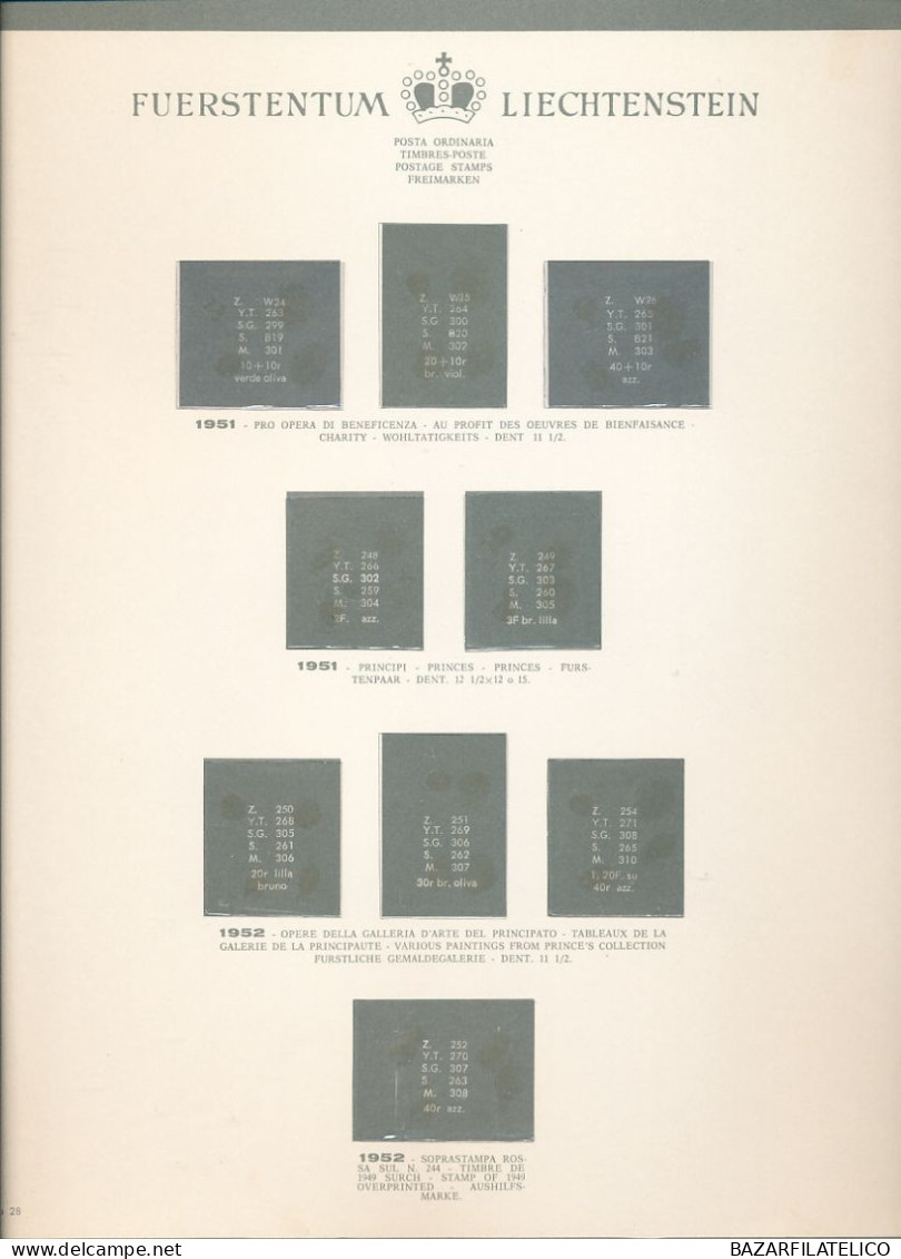 COLLEZIONE DEL LIECHTENSTEIN SU ALBUM E FOGLI BOLAFFI 1912 AL 1960 G.I / G.O