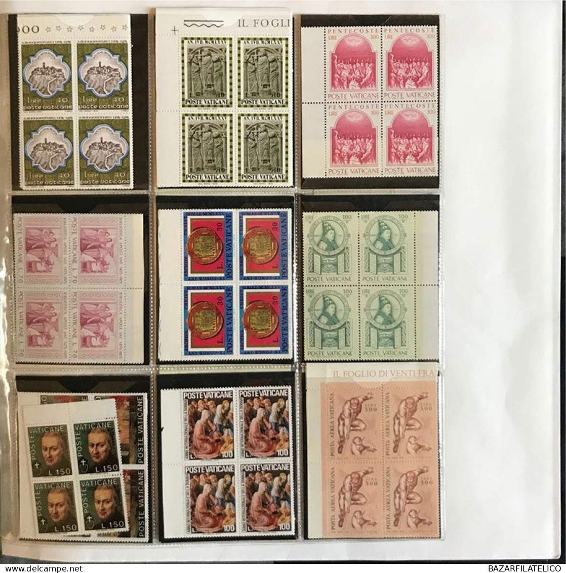 COLLEZIONE DI VATICANO E SAN MARINO IN QUARTINE ANNI 60 G.I MNH**