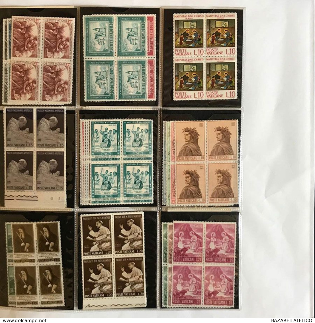 COLLEZIONE DI VATICANO E SAN MARINO IN QUARTINE ANNI 60 G.I MNH**