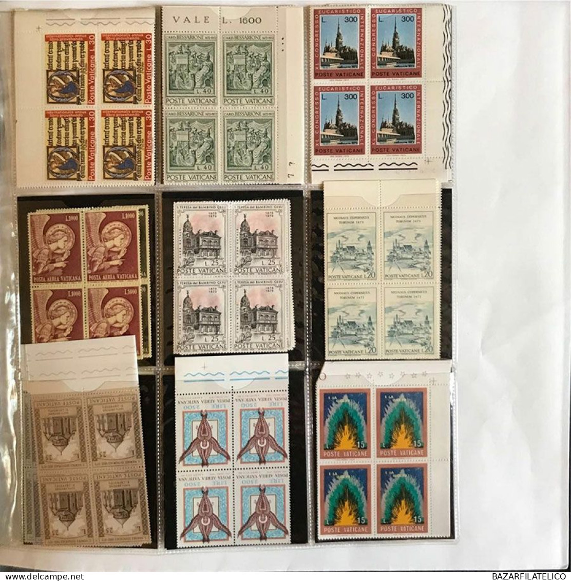 COLLEZIONE DI VATICANO E SAN MARINO IN QUARTINE ANNI 60 G.I MNH**