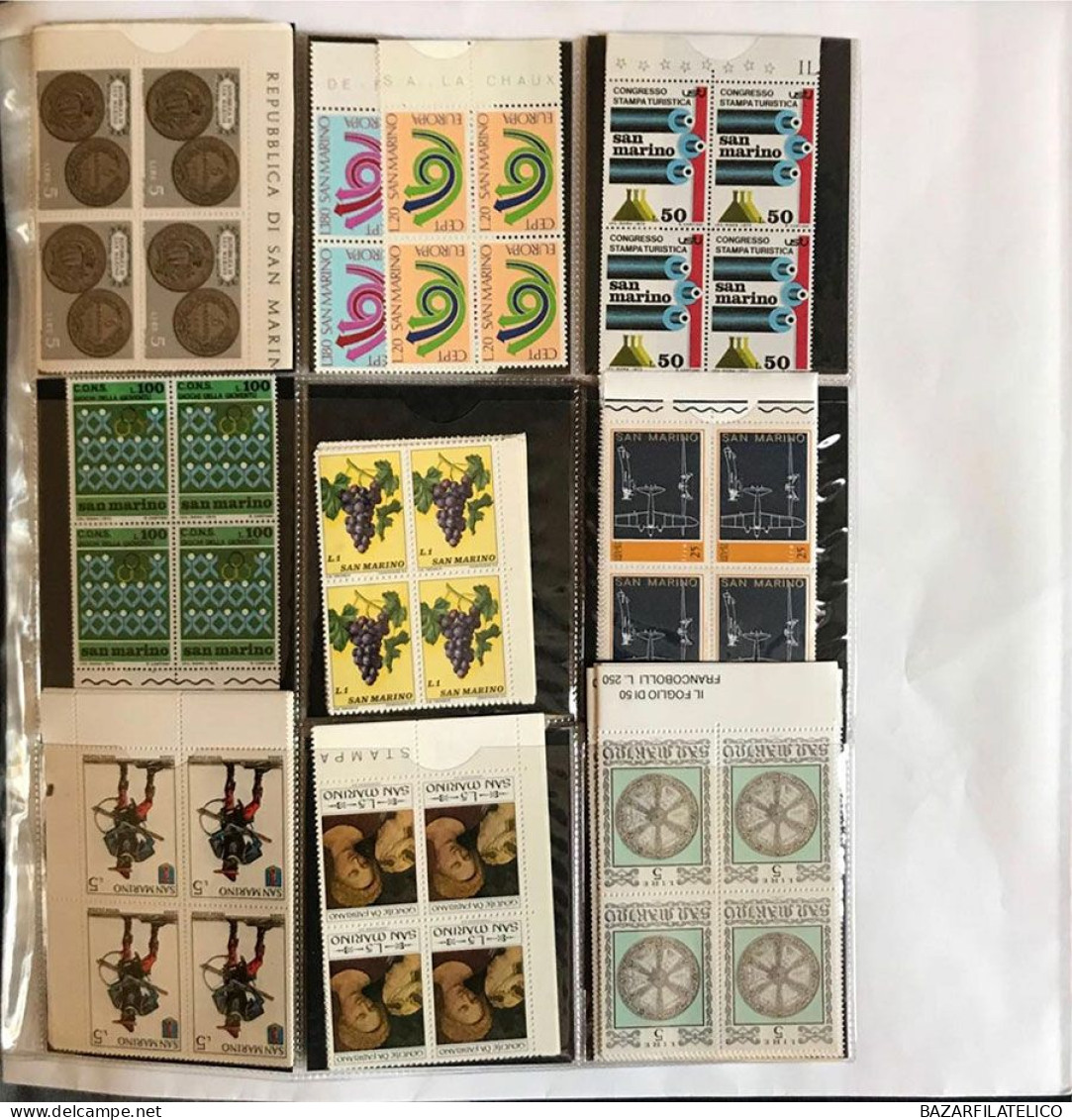 COLLEZIONE DI VATICANO E SAN MARINO IN QUARTINE ANNI 60 G.I MNH**