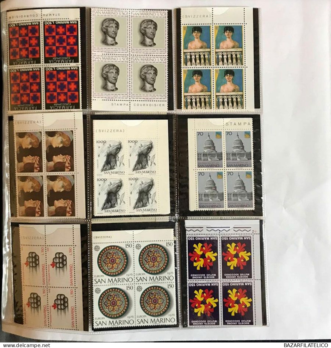 COLLEZIONE DI VATICANO E SAN MARINO IN QUARTINE ANNI 60 G.I MNH**