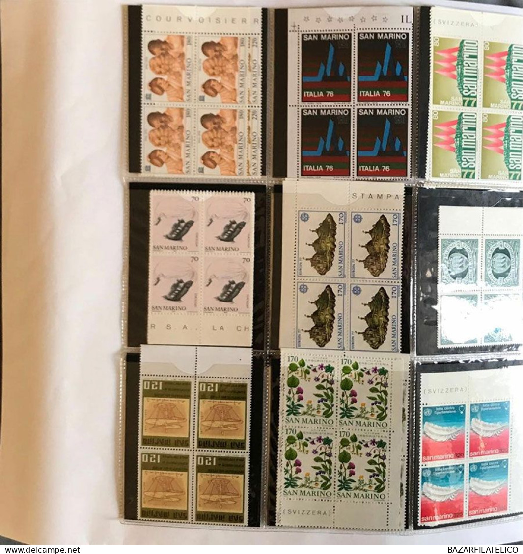 COLLEZIONE DI VATICANO E SAN MARINO IN QUARTINE ANNI 60 G.I MNH**