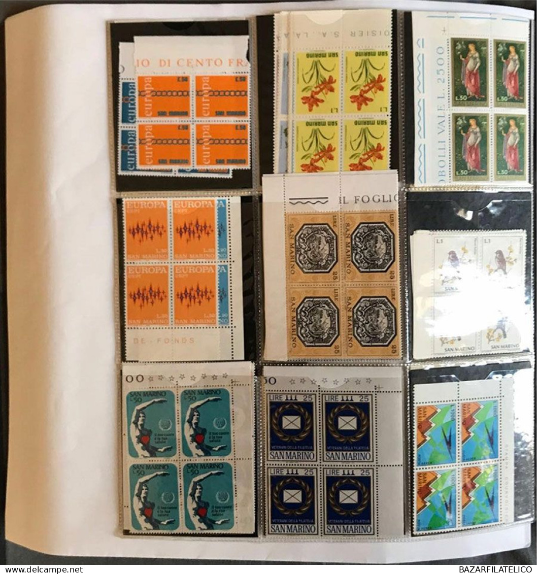 COLLEZIONE DI VATICANO E SAN MARINO IN QUARTINE ANNI 60 G.I MNH**