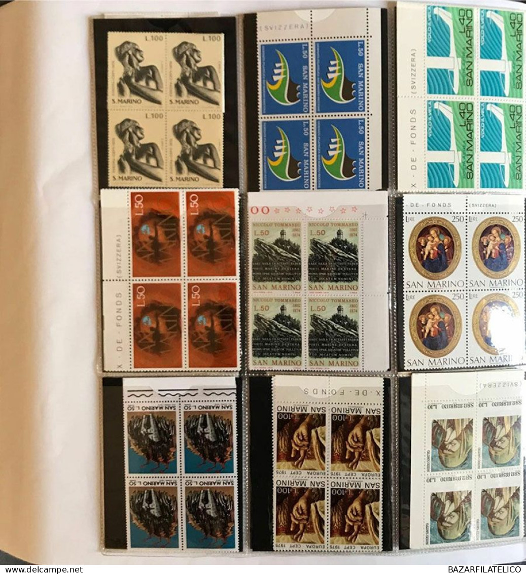 COLLEZIONE DI VATICANO E SAN MARINO IN QUARTINE ANNI 60 G.I MNH**