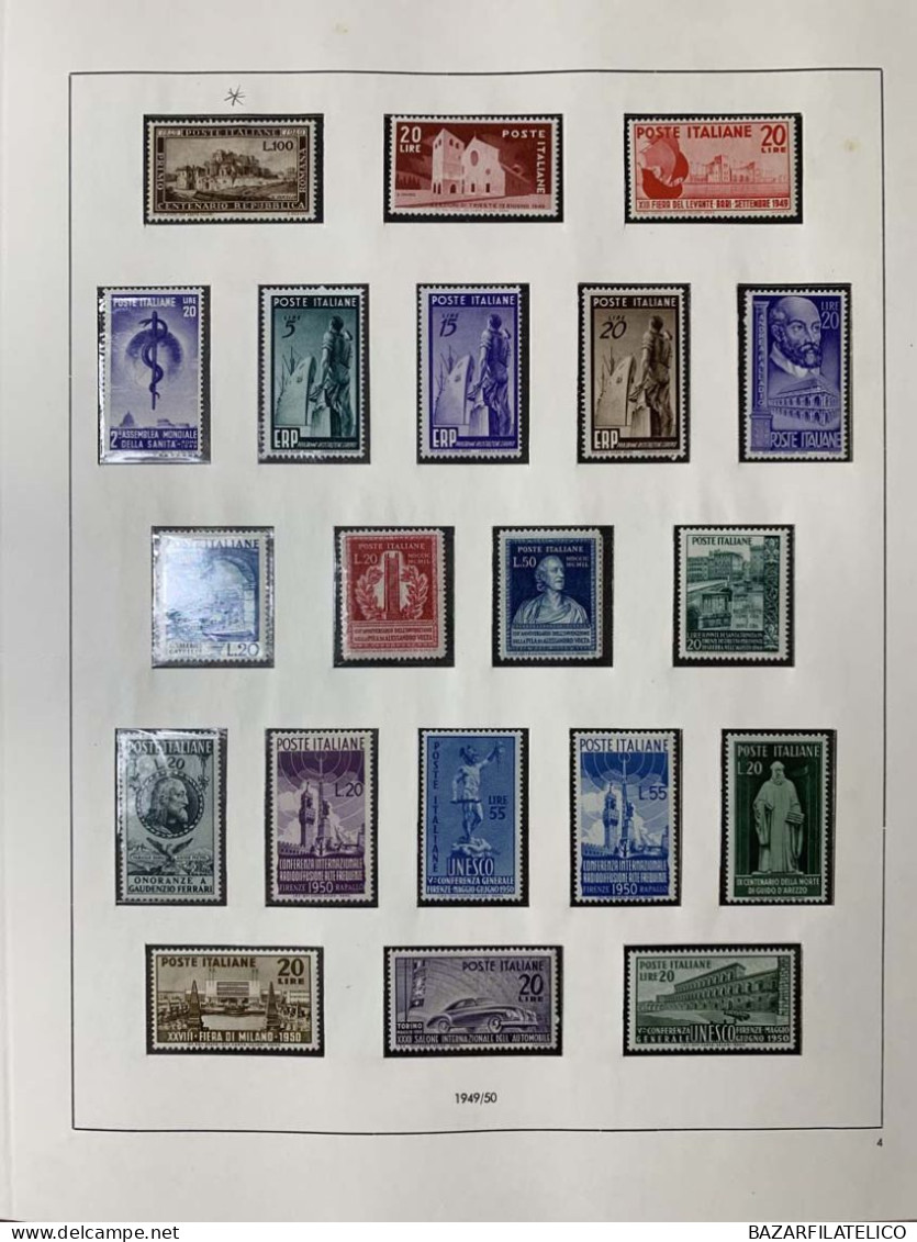 REPUBBLICA COLLEZIONE NON COMPLETA DAL 1945 AL 1976 G.I MNH**