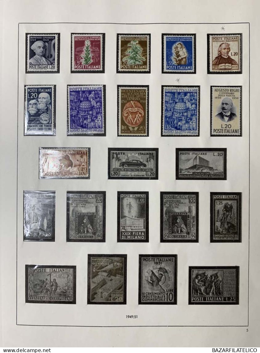 REPUBBLICA COLLEZIONE NON COMPLETA DAL 1945 AL 1976 G.I MNH**