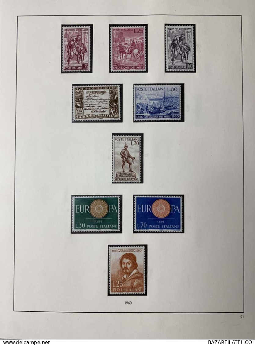 REPUBBLICA COLLEZIONE NON COMPLETA DAL 1945 AL 1976 G.I MNH**