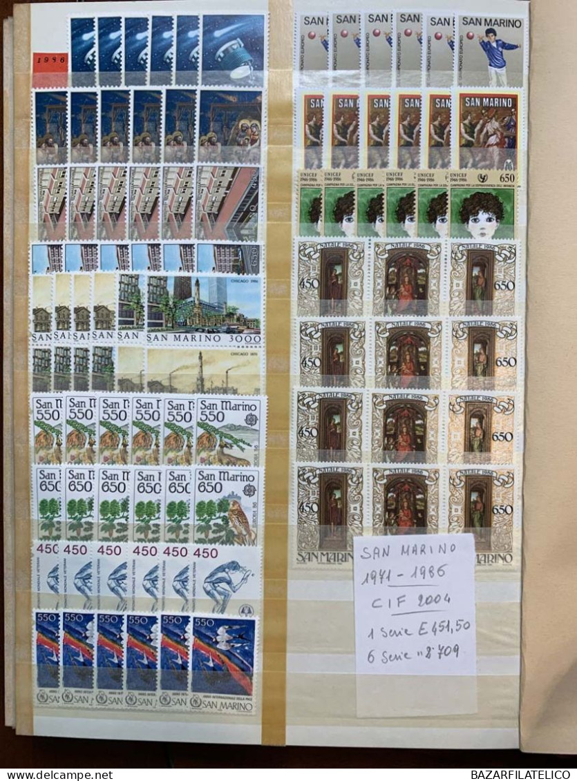 SAN MARINO RACCOLTA COLLEZIONE 1971 - 2006 ALTO VALORE FACCIALE 1944€ G.I MNH**