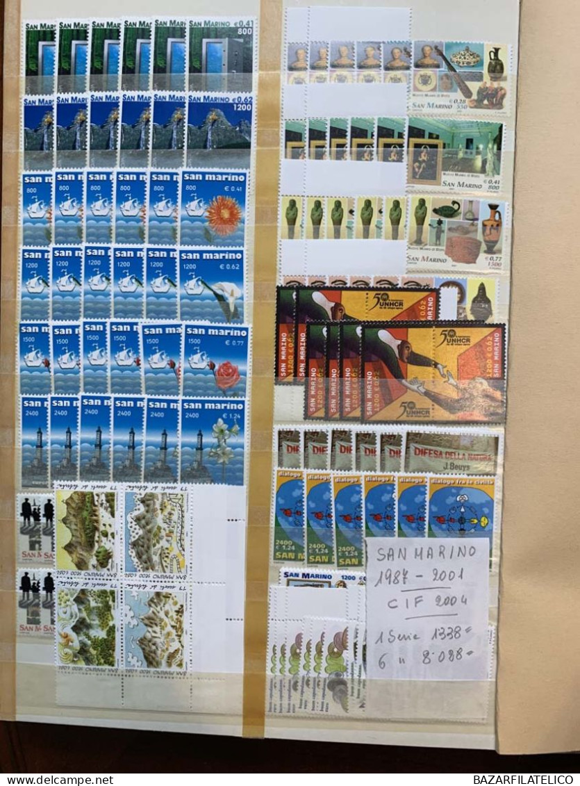 SAN MARINO RACCOLTA COLLEZIONE 1971 - 2006 ALTO VALORE FACCIALE 1944€ G.I MNH**