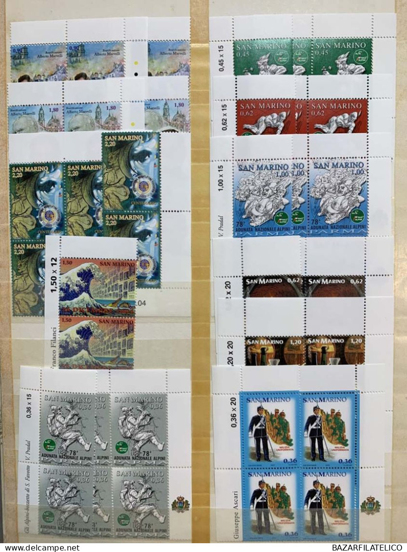 SAN MARINO RACCOLTA COLLEZIONE 1971 - 2006 ALTO VALORE FACCIALE 1944€ G.I MNH**