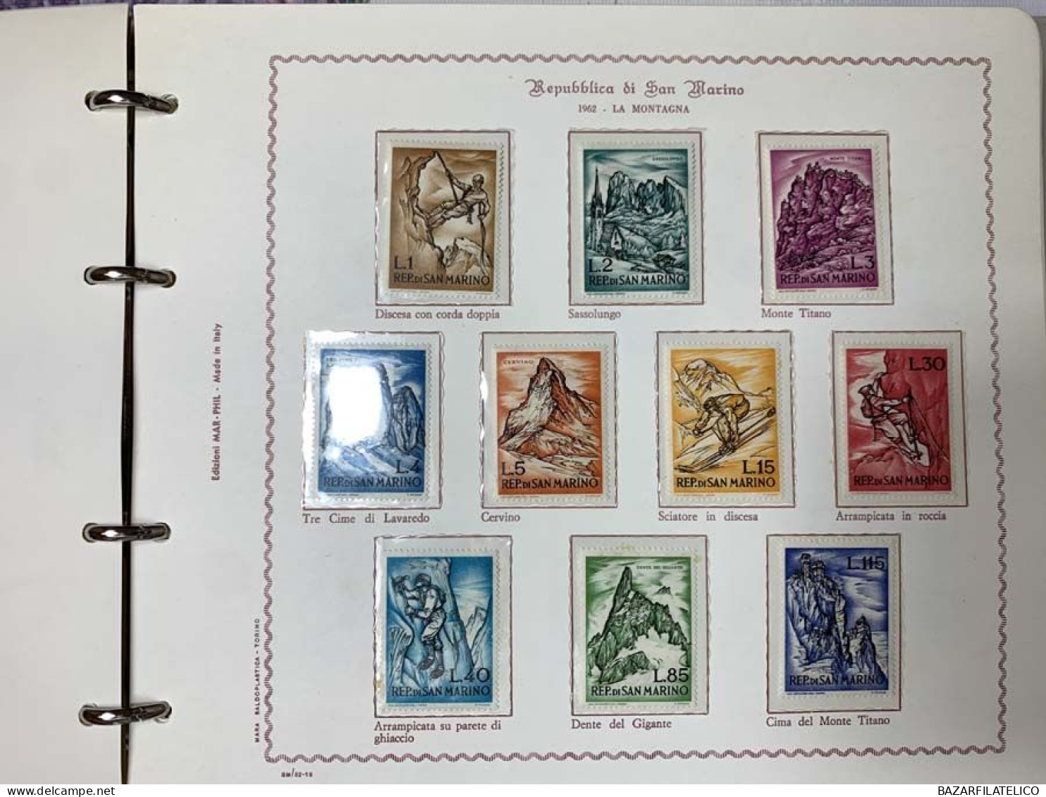 SAN MARINO COLLEZIONE DAL 1959 AL 2009 CON FOGLIETTI SU 4 ALBUM ROSSI G.I MNH**