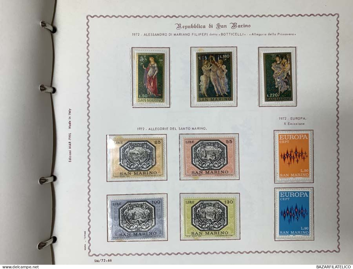 SAN MARINO COLLEZIONE DAL 1959 AL 2009 CON FOGLIETTI SU 4 ALBUM ROSSI G.I MNH**