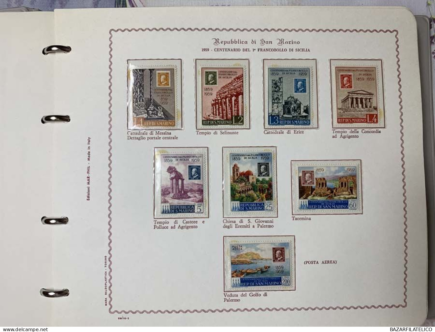 SAN MARINO COLLEZIONE DAL 1959 AL 2009 CON FOGLIETTI SU 4 ALBUM ROSSI G.I MNH**