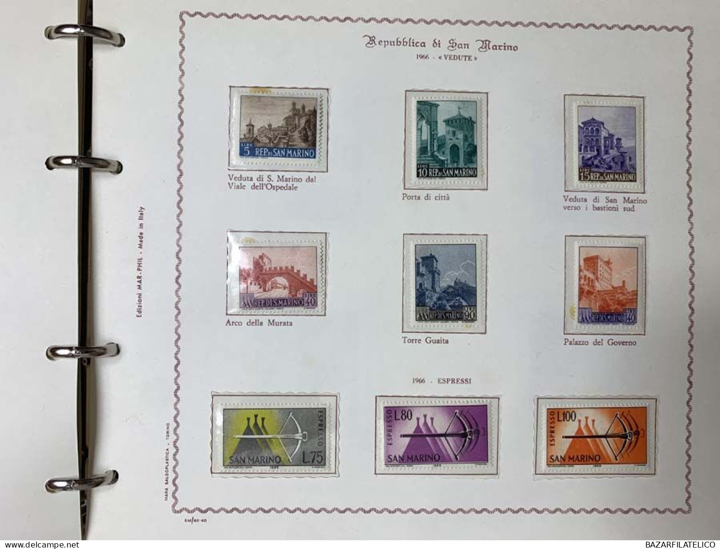 SAN MARINO COLLEZIONE DAL 1959 AL 2009 CON FOGLIETTI SU 4 ALBUM ROSSI G.I MNH**