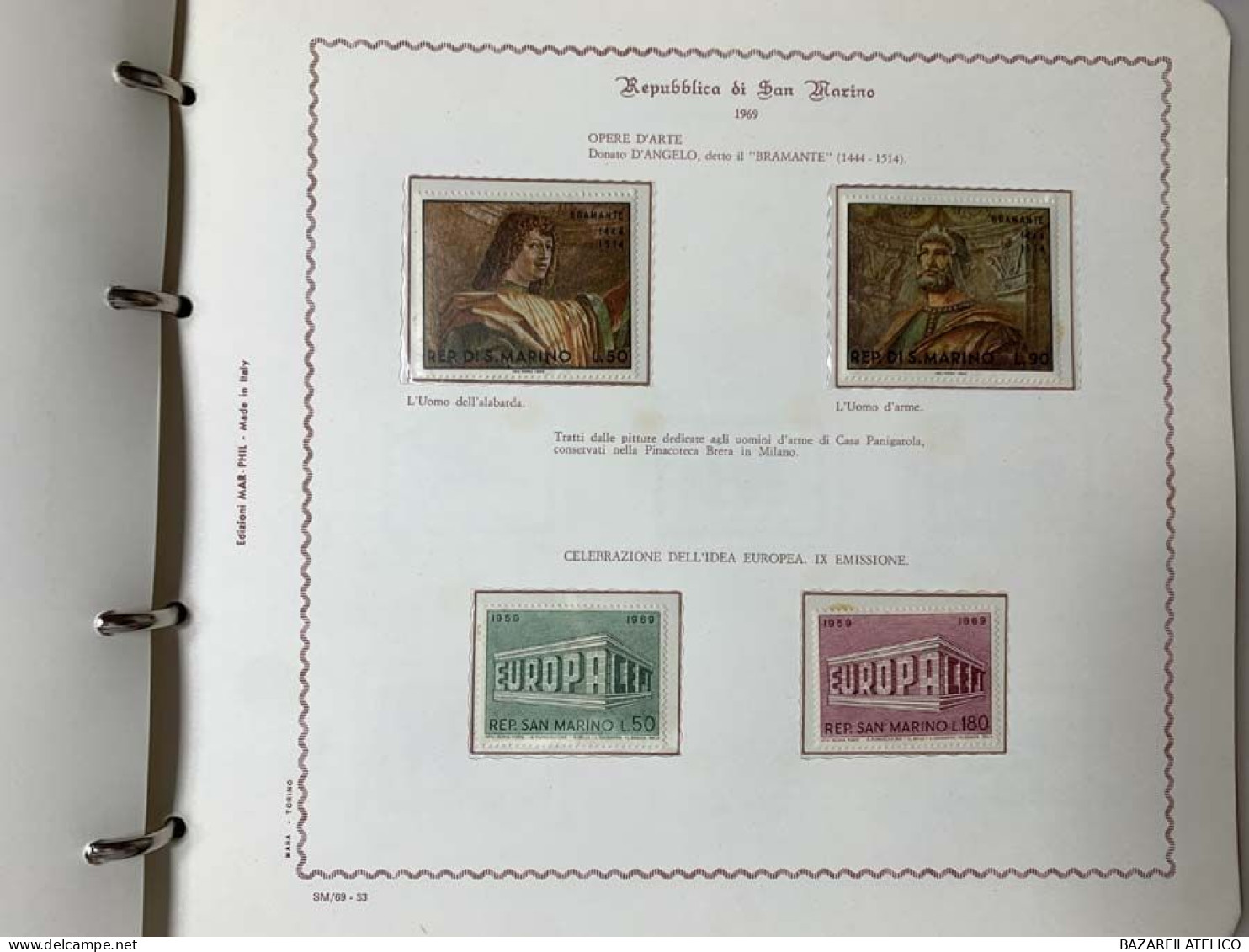 SAN MARINO COLLEZIONE DAL 1959 AL 2009 CON FOGLIETTI SU 4 ALBUM ROSSI G.I MNH**