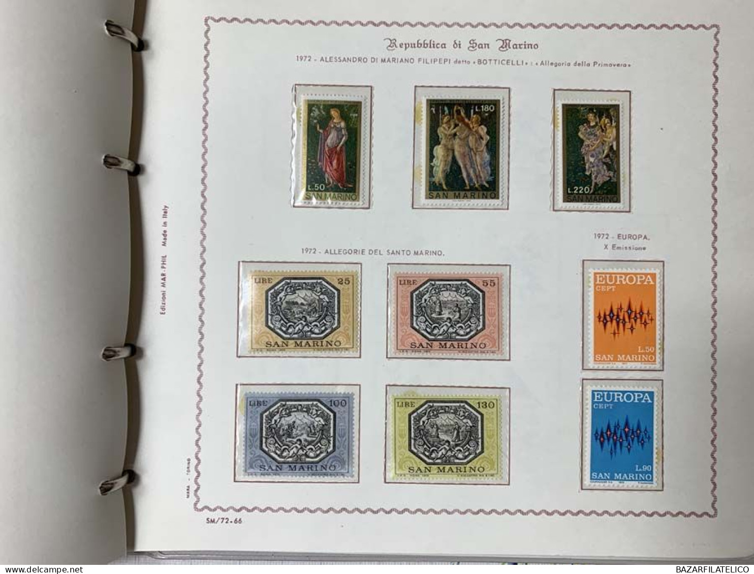 SAN MARINO COLLEZIONE DAL 1959 AL 2009 CON FOGLIETTI SU 4 ALBUM ROSSI G.I MNH**