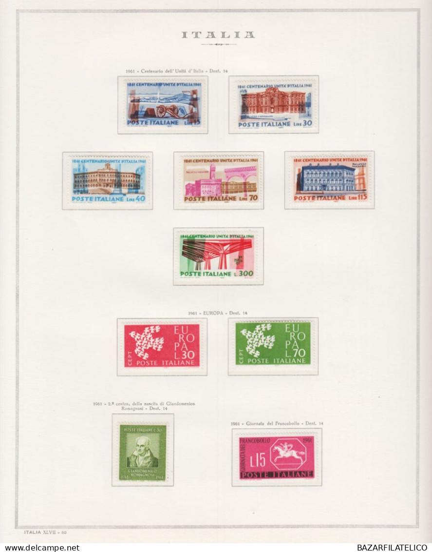 REPUBBLICA COLLEZIONE DAL 1945 AL 1998 COMPRESO ROSA B. FOGLIO G.I MNH** 4 CERT.