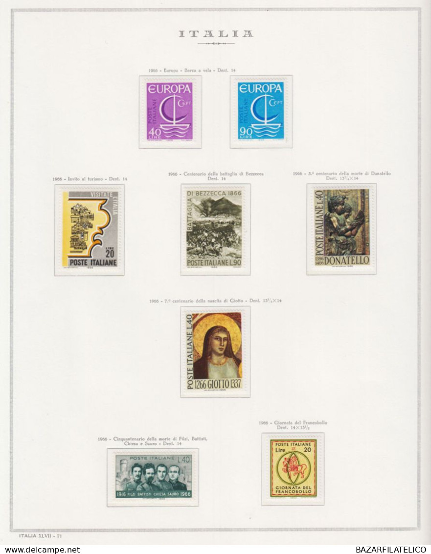 REPUBBLICA COLLEZIONE DAL 1945 AL 1998 COMPRESO ROSA B. FOGLIO G.I MNH** 4 CERT.